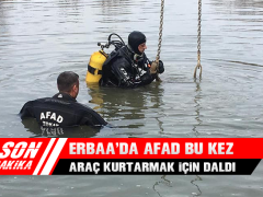 AFAD Bu Kez Araç Kurtarmak İçin Daldı