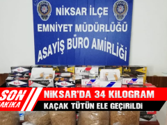Niksar’da 34 Kilogram Kaçak Tütün Ele Geçirildi