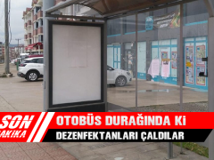 Otobüs Durağında Ki Dezenfektanları Çaldılar